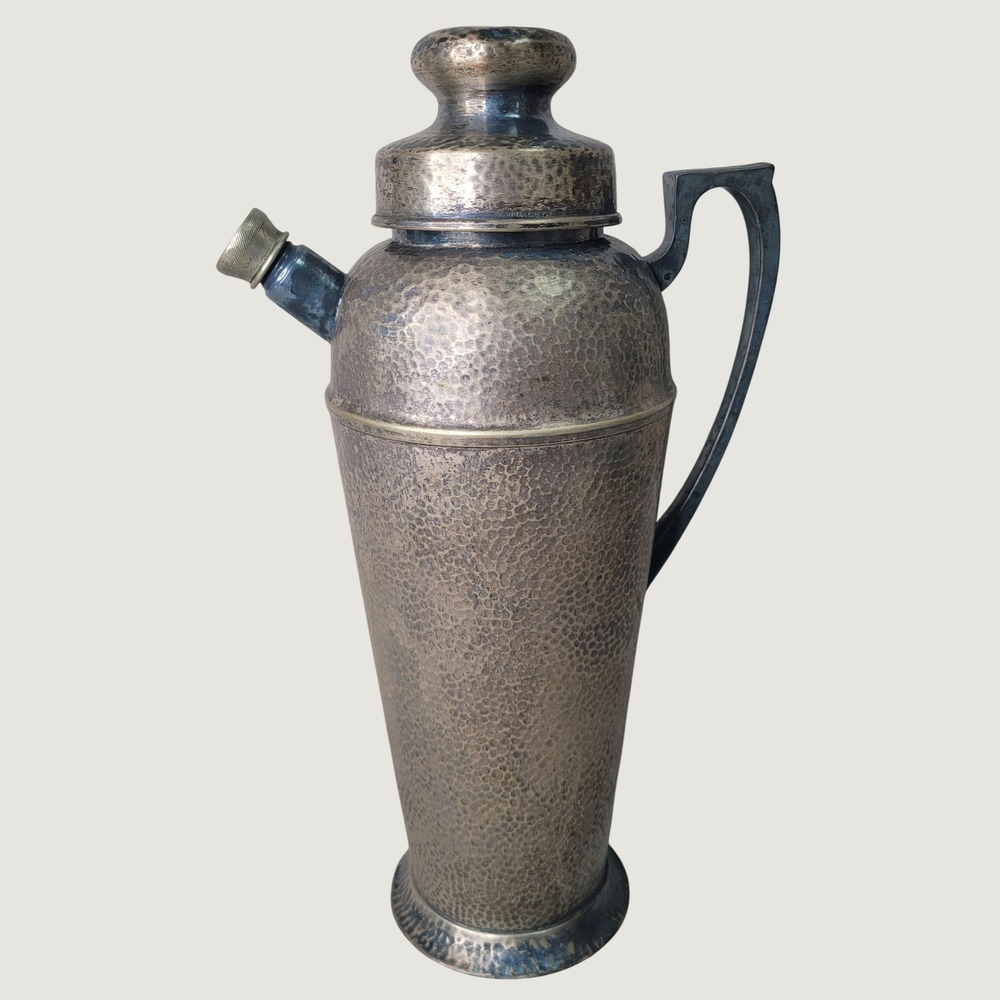 Antique Apollo EPNS Hammered Silver Plate Cocktail Shaker Bernard Rice Sons 4339